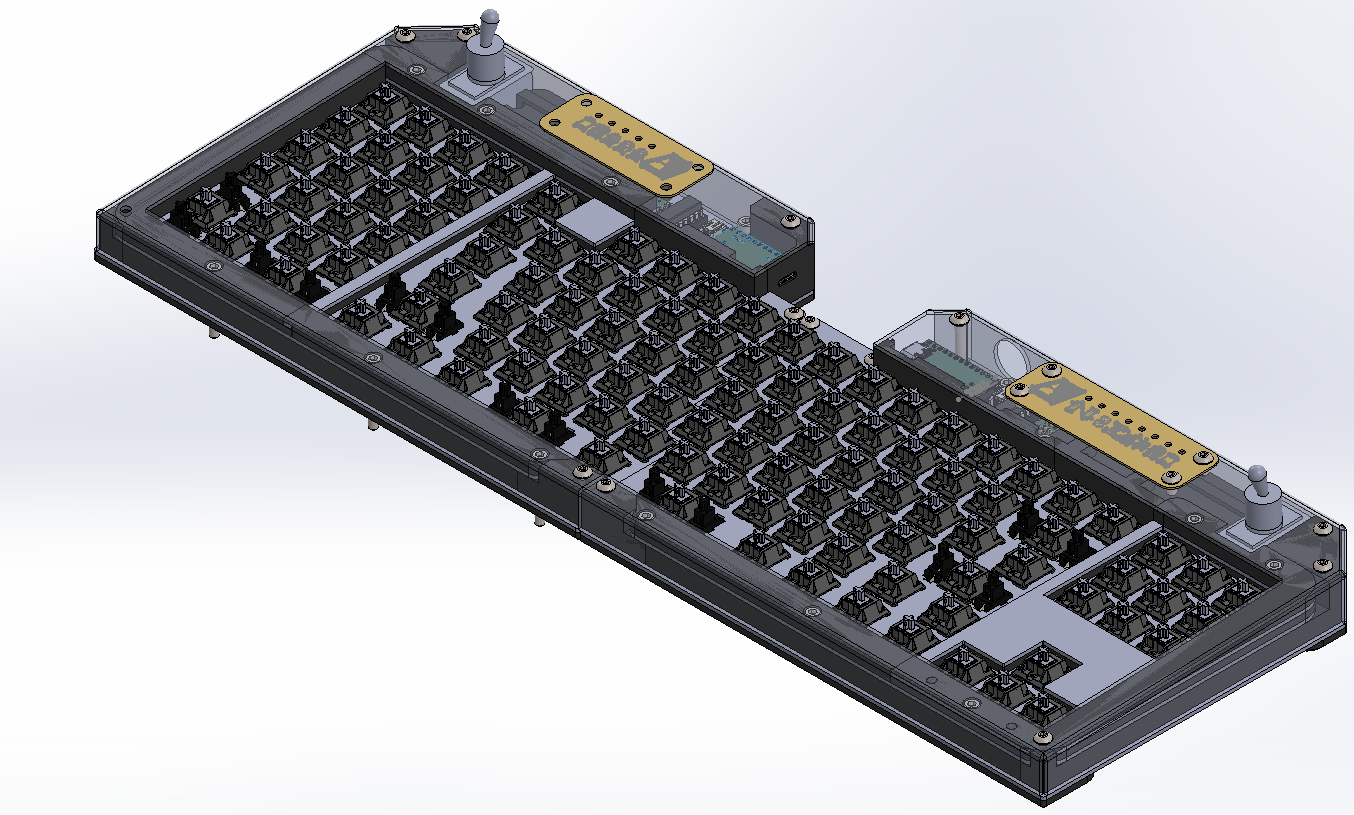 A screenshot of the keyboard model in SOLIDWORKS